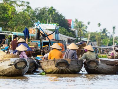 Wooden boat in Mekong Delta, Vietnam